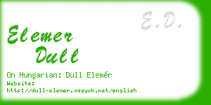 elemer dull business card